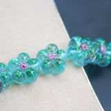 Pink Mix Flower Lampwork Glass Beads for Jewelry Making