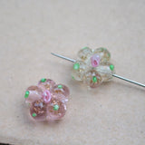 Pink Mix Flower Lampwork Glass Beads for Jewelry Making