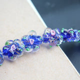 Pink Mix Flower Lampwork Glass Beads for Jewelry Making