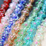 Pink Mix Flower Lampwork Glass Beads for Jewelry Making