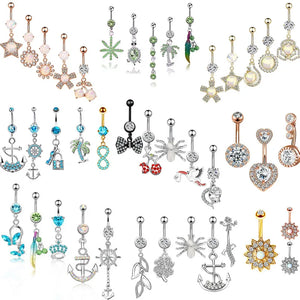 Butterfly Belly Ring Set Bulk - Sexy Navel Piercing Pack