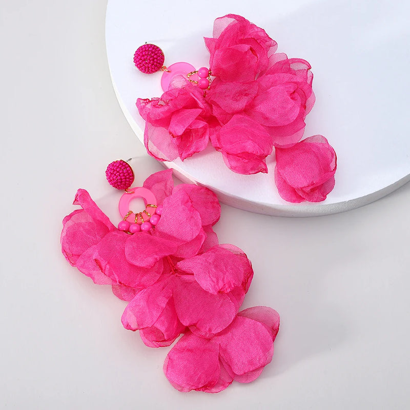 Flower Lace Dangle Earrings For Women Girl Fairy Jewelry
