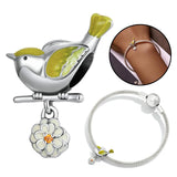 Flower & Bird Bead Charms Women Bracelet Bangle Jewelry Making