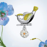 Flower & Bird Bead Charms Women Bracelet Bangle Jewelry Making