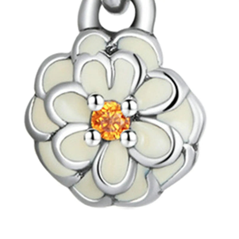 Flower & Bird Bead Charms Women Bracelet Bangle Jewelry Making