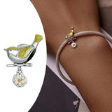 Flower & Bird Bead Charms Women Bracelet Bangle Jewelry Making