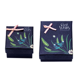 Flower Bird Print Jewelry Gift Box Earring Ring Pendant Necklace Display Packagi