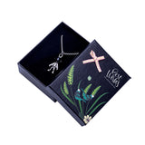Flower Bird Print Jewelry Gift Box Earring Ring Pendant Necklace Display Packagi