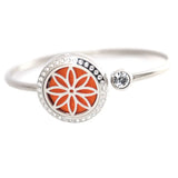 Flower Bracelet Locket Bangle Aromatherapy 25mm Magnet Crystal Stainless steel