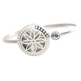 Flower Bracelet Locket Bangle Aromatherapy 25mm Magnet Crystal Stainless steel