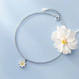 Sterling Silver Flower Anklet Bracelet for Women