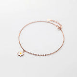 Sterling Silver Flower Anklet Bracelet for Women