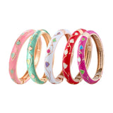 Enamel Flower Bangle Bracelet for Women
