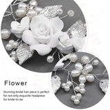 Bridal Flower Hair Vine Silver Pearl Headband