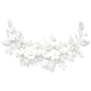 Silver Pearl Hair Accessories Wedding Headpiece