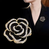 Flower Brooch Rhinestone Pearl Drop Enamel Pin