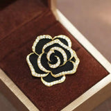 Flower Brooch Rhinestone Pearl Drop Enamel Pin