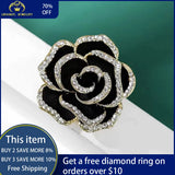 Flower Brooch Rhinestone Pearl Drop Enamel Pin