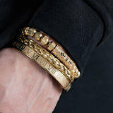 Stainless Steel Cross Bracelet with Flower Charm Bangle