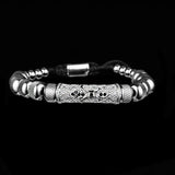 Stainless Steel Cross Bracelet with Flower Charm Bangle