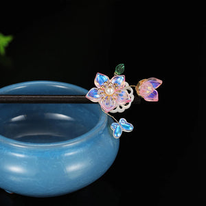Vintage Sandalwood Flower Chinese Hair Sticks Forks Wedding Hairpin