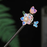 Vintage Sandalwood Flower Chinese Hair Sticks Forks Wedding Hairpin