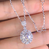 Flower Chocker Necklace Zircon Filled Wedding Pendant