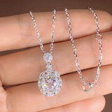 Flower Chocker Necklace Zircon Filled Wedding Pendant