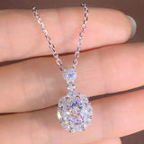 Flower Chocker Necklace Zircon Filled Wedding Pendant