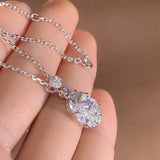 Flower Chocker Necklace Zircon Filled Wedding Pendant