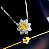 Flower Choker Necklace AAAAA Zircon White Filled Wedding Pendant