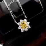 Flower Choker Necklace AAAAA Zircon White Filled Wedding Pendant