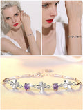 Purple Crystal Amethyst Chain Bracelet for Women