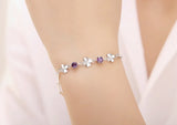 Purple Crystal Amethyst Chain Bracelet for Women