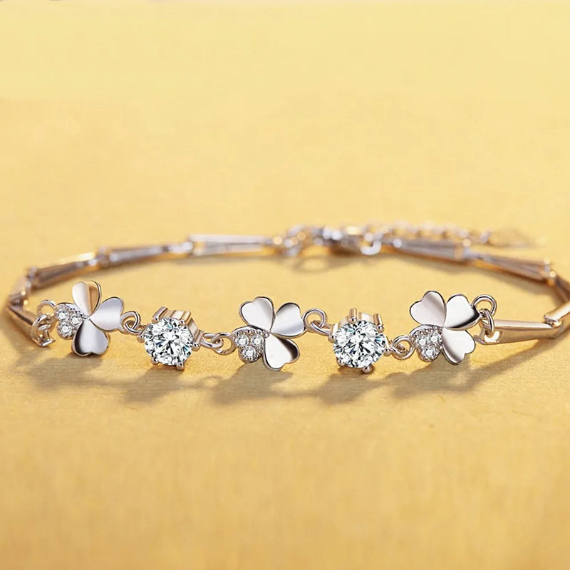 Purple Crystal Amethyst Chain Bracelet for Women