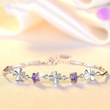 Purple Crystal Amethyst Chain Bracelet for Women
