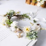 Vintage Flower Crown Tiara Hairband for Bride Girls Wedding