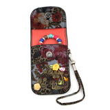 Crystal Pearl Bead Jewelry Packaging Bag Snap Fastener PU Leather Gift
