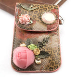 Crystal Pearl Bead Jewelry Packaging Bag Snap Fastener PU Leather Gift