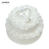 Flower Decorated Ring Box Bearer Pillow Wedding Ring Cushion Wedding Decor