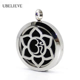 Flower Stainless Steel Perfume Locket Aromatherapy Pendant