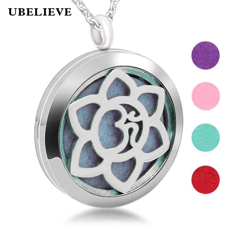 Flower Stainless Steel Perfume Locket Aromatherapy Pendant