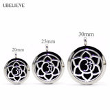 Flower Stainless Steel Perfume Locket Aromatherapy Pendant
