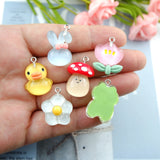 Flower Duck Mushroom Charms for DIY Jewelry Making Accessories Bulk