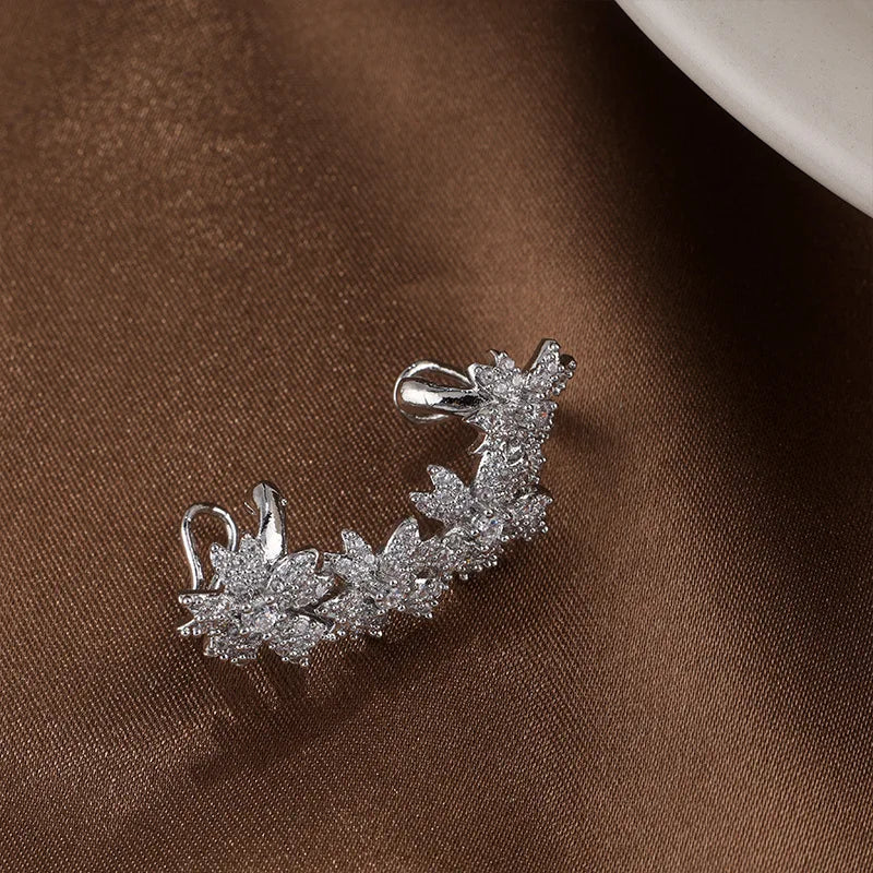 High-end Flower Ear Clips for Women