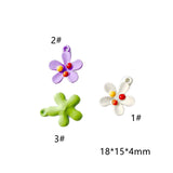 Flower Eardrop Pendant Necklace Earring Charms 8pcs