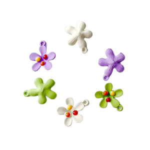 Flower Eardrop Pendant Necklace Earring Charms 8pcs
