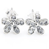 925 Silver Dazzling Daisy Flower Earrings with Clear CZ Studs