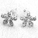 925 Silver Dazzling Daisy Flower Earrings with Clear CZ Studs