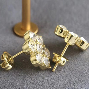 Flower Stone Earrings Stainless Steel Gift Jewelry